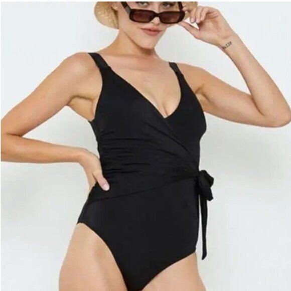 Free People We are HAH Wrap it Up Swimsuit in Black - S - Picture 5 of 8